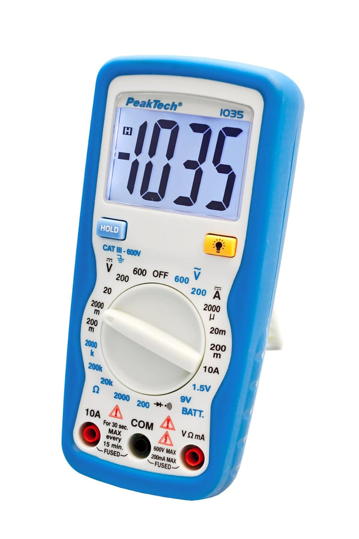 PeakTech Kompaktes Digital-Multimeter P1035, Blau, Weiss &amp; Peak Tech P 1030 – Kontaktloser AC Spannu