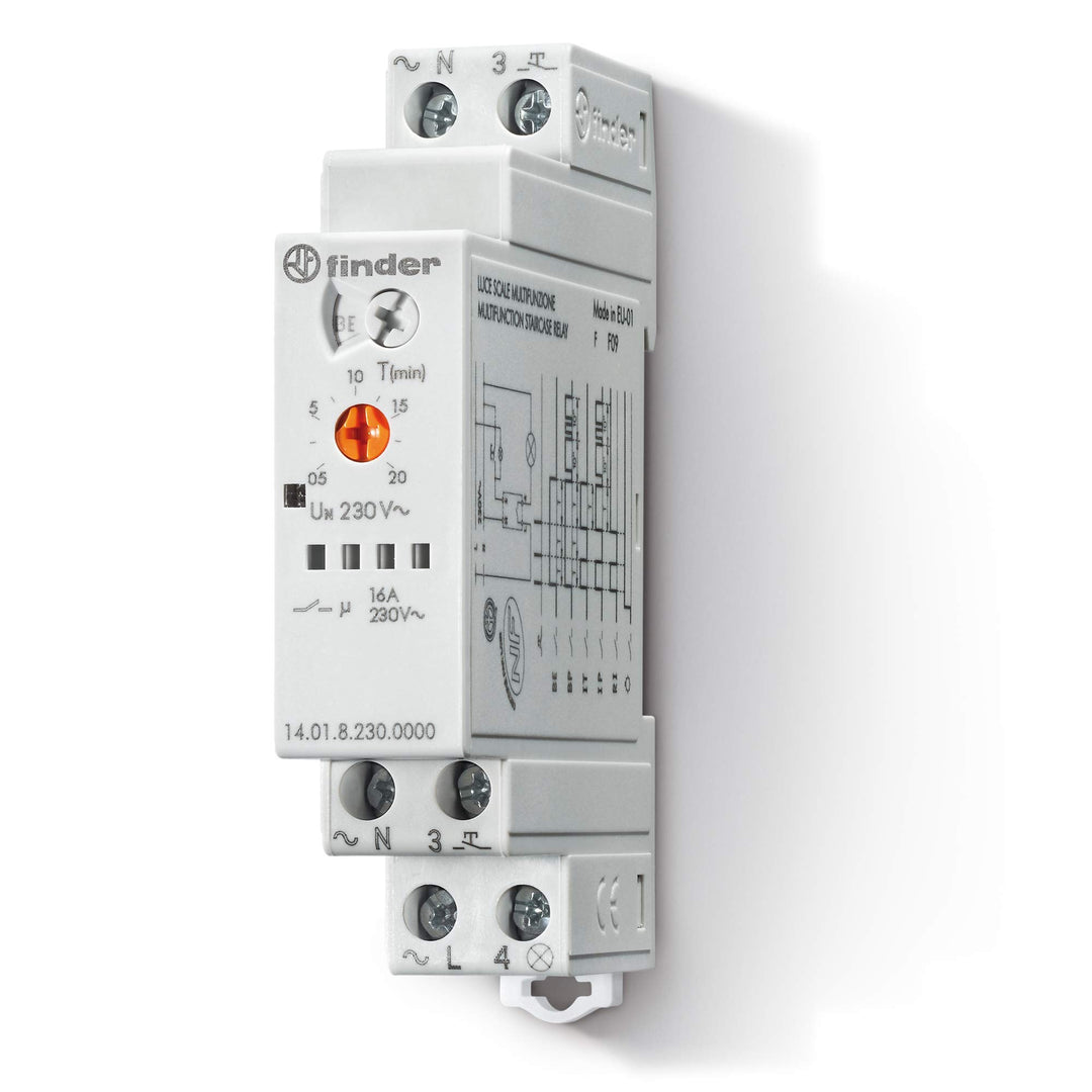 Finder 140182300000PAS Multifunktions-Schaltuhr / Stromstossschalter, 230 V, 1 Schliesskontakt, 16 A