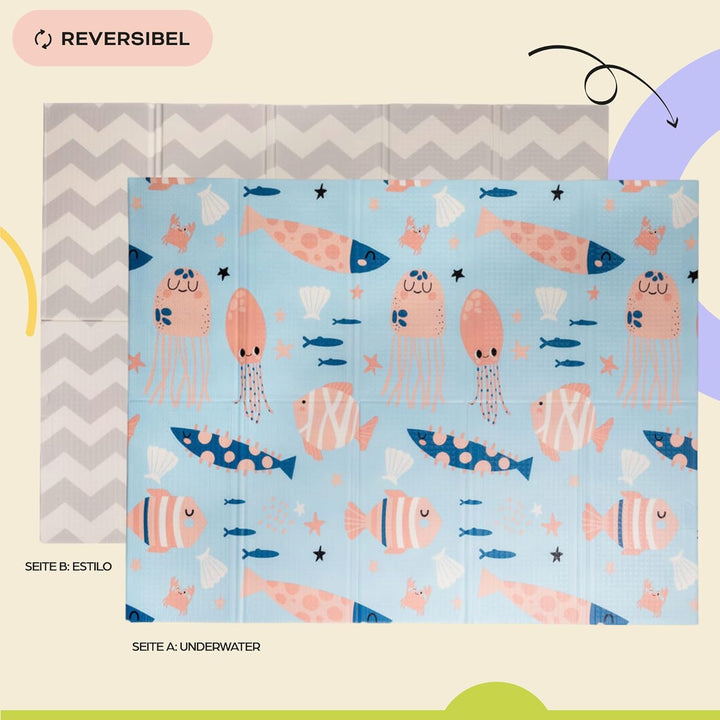 Baby-Spielmatte, faltbar, sensorisch, wasserdicht, ungiftig, wendbar. Vielseitige Matte, perfekt zum