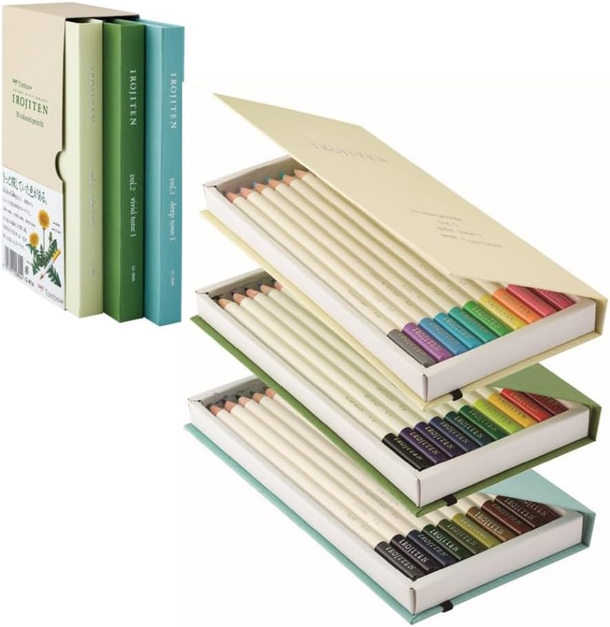 Tombow CI-RTA-30C Künstlerfarbstift Irojiten, Karton-Sammelbox mit 3 Sets, 30 Farben