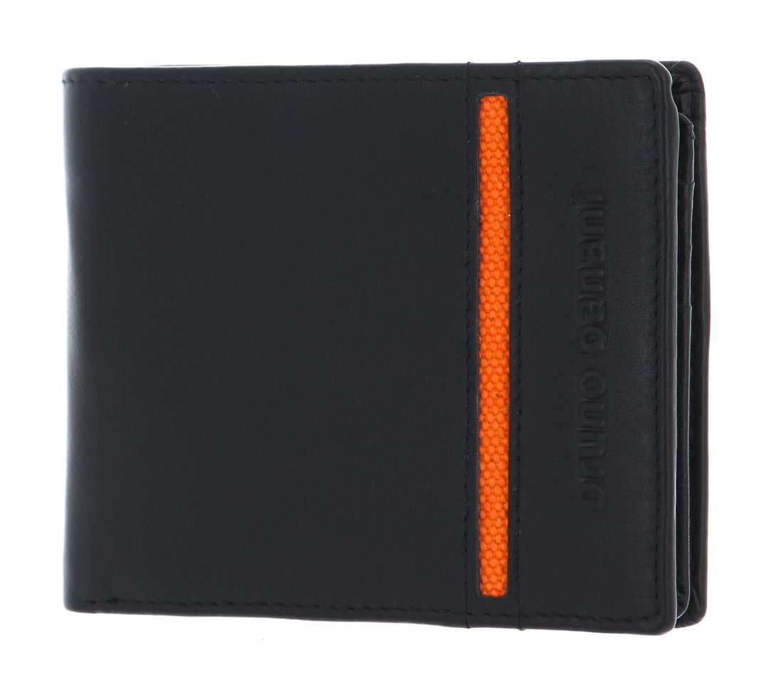 bruno banani Herren Geldbörse Portemonnaie Geldbeutel Black/Orange 1934 Black / Orange, Black / Oran