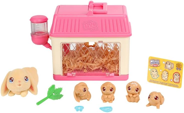 Little Live Pets - Mama Surprise Minis Bunny, Plüschhase mit Geräuschen und Bewegungen, die Babys, i