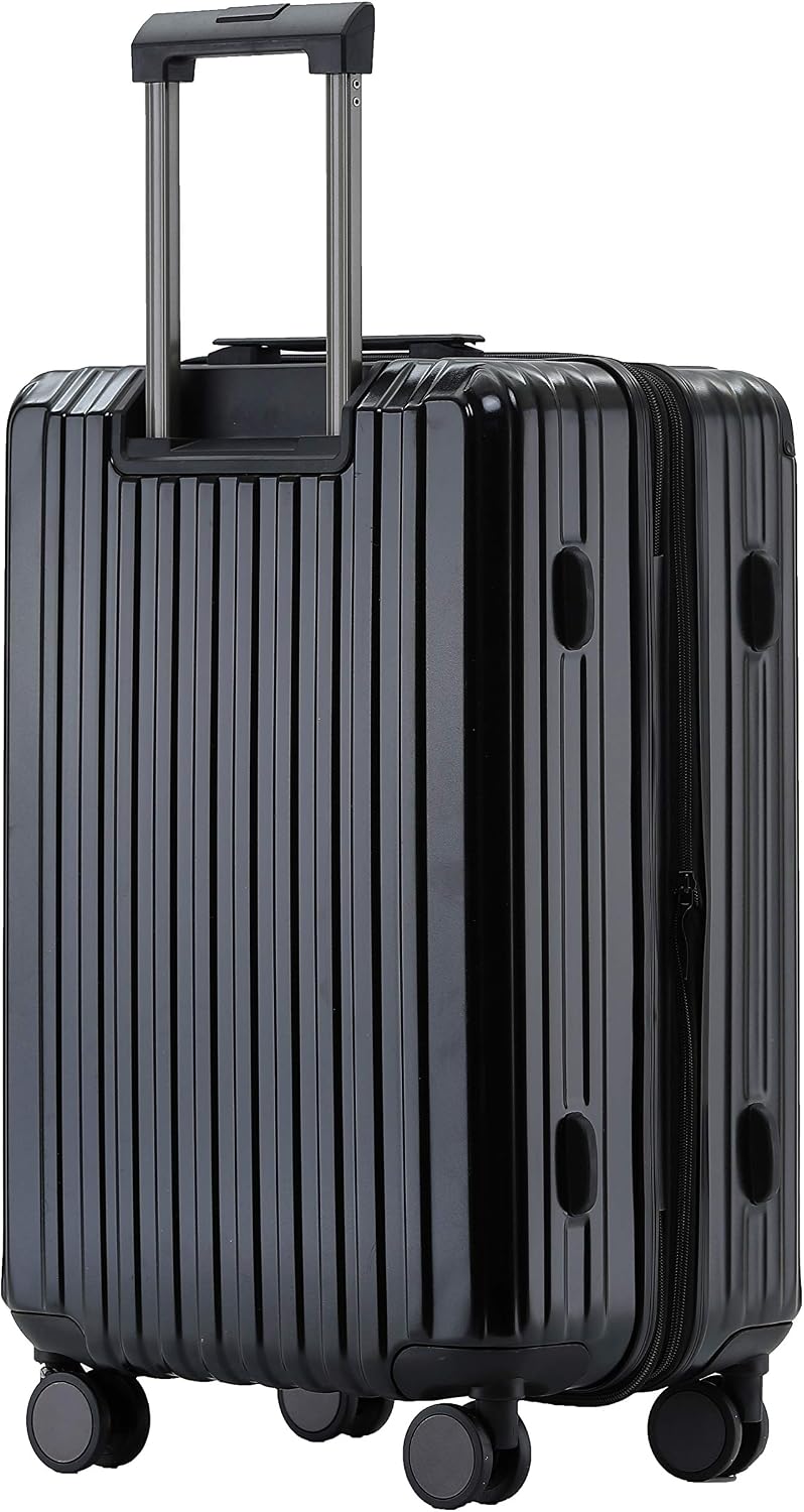 M816 TSA-Schloss Koffer Reisekoffer Trolley Kofferset Hardschale Boardcase (Black, Grosser Koffer) S