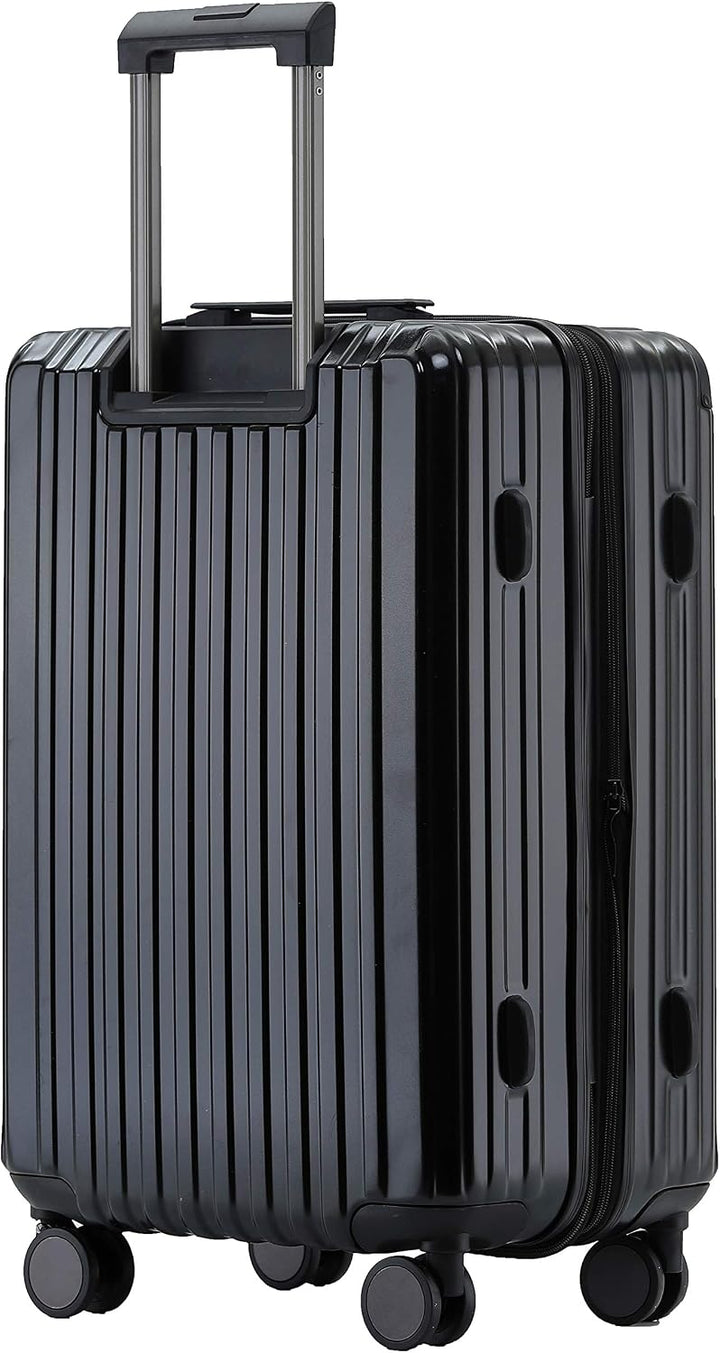 M816 TSA-Schloss Koffer Reisekoffer Trolley Kofferset Hardschale Boardcase (Black, Grosser Koffer) S