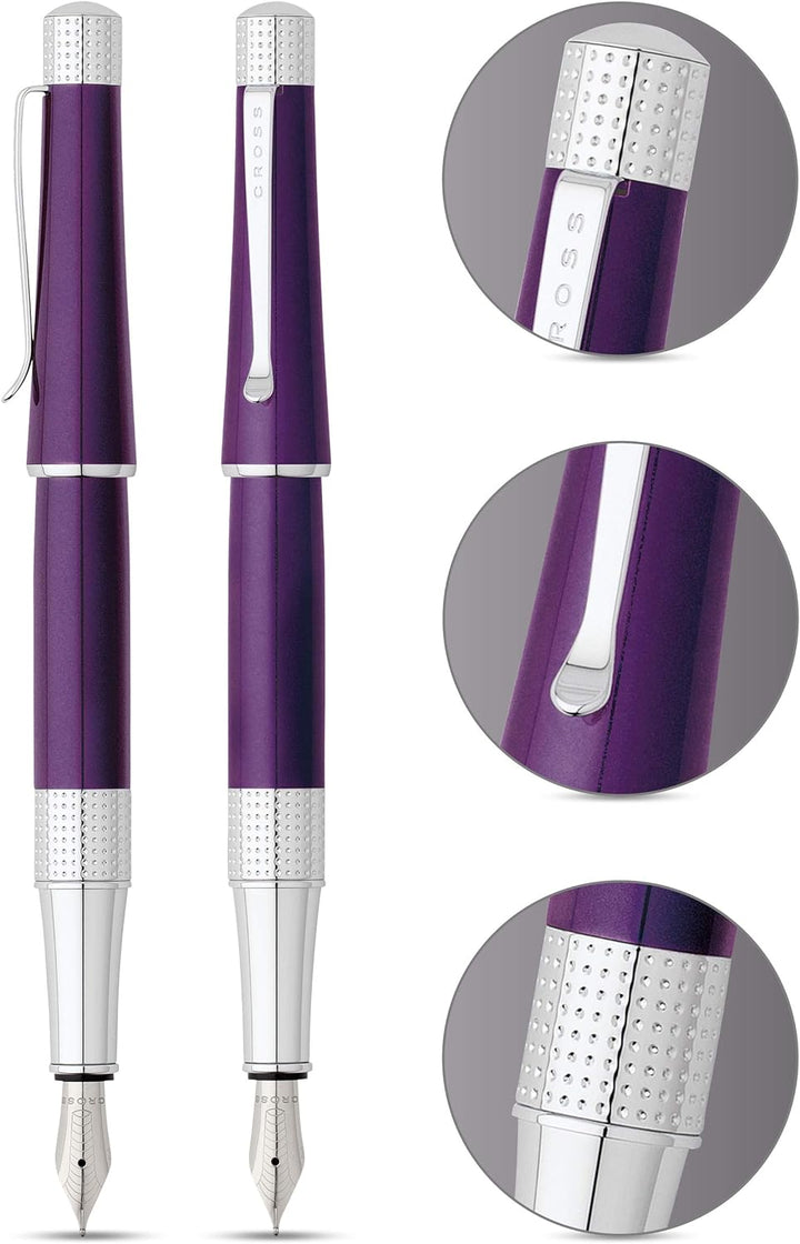 Cross Beverly Füller (Federstärke: M, Schreibfarbe: schwarz) violett-lack Violett-Lack Geschenkbox,