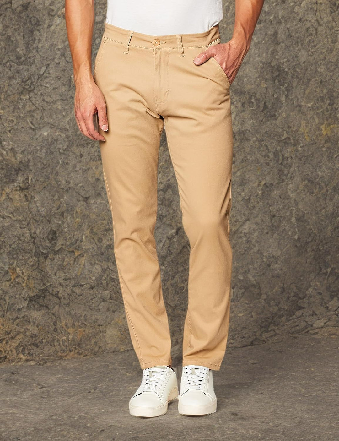 Southpole Herren Flex Stretch Basic Lange Chinohose Lässige Hose 34W / 32L Deep Khaki(neu), 34W / 32