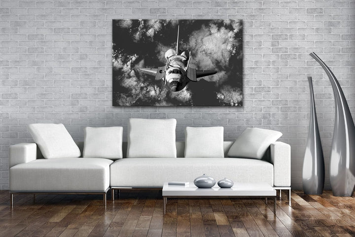 deyoli Spaceshuttel in der Atmosphäre Effekt: Schwarz/Weiss Format: 100x70 als Leinwandbild, Motiv f