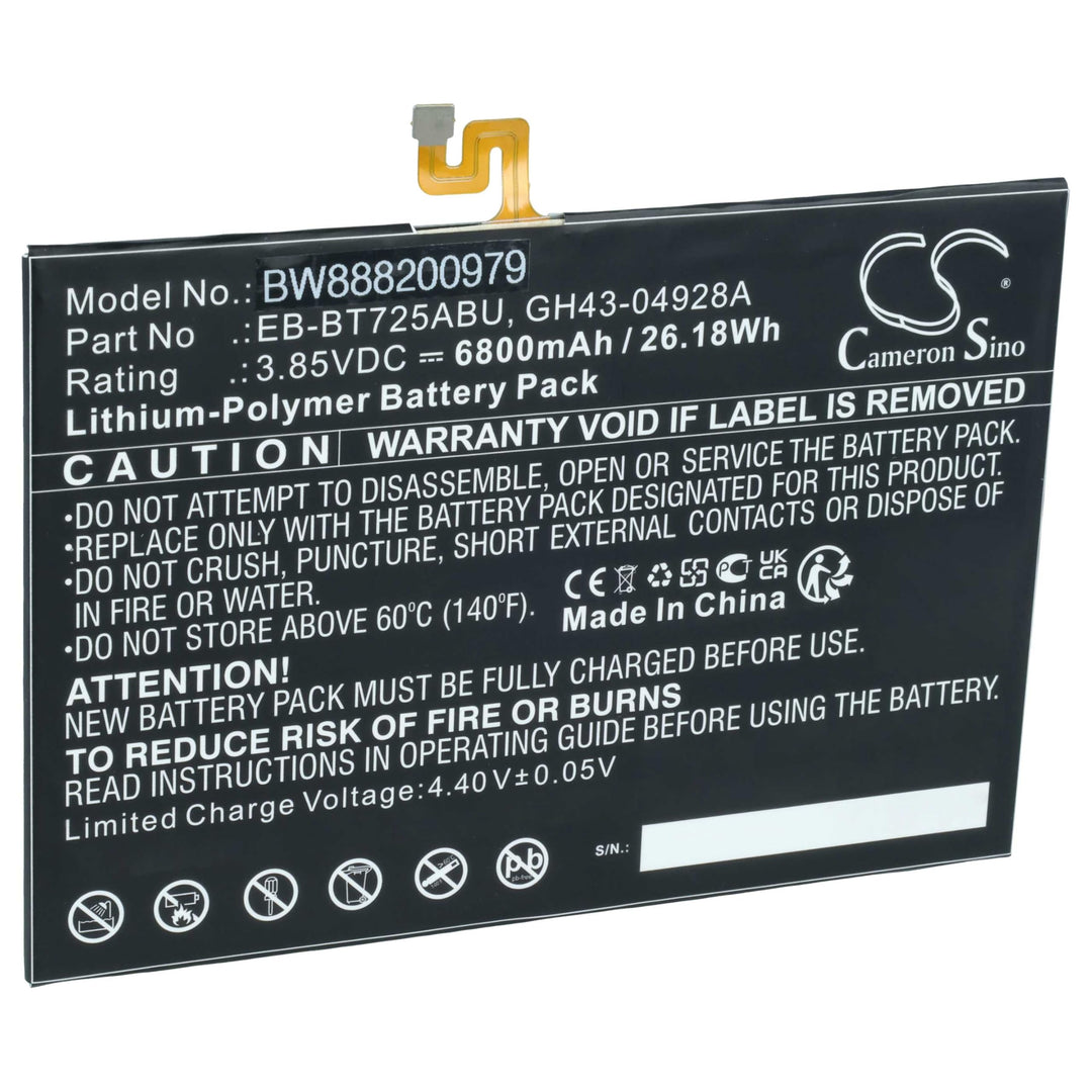 vhbw Akku kompatibel mit Samsung Tab S6 Lite Tablet Pad (6800 mAh, 3,85 V, Li-Polymer)
