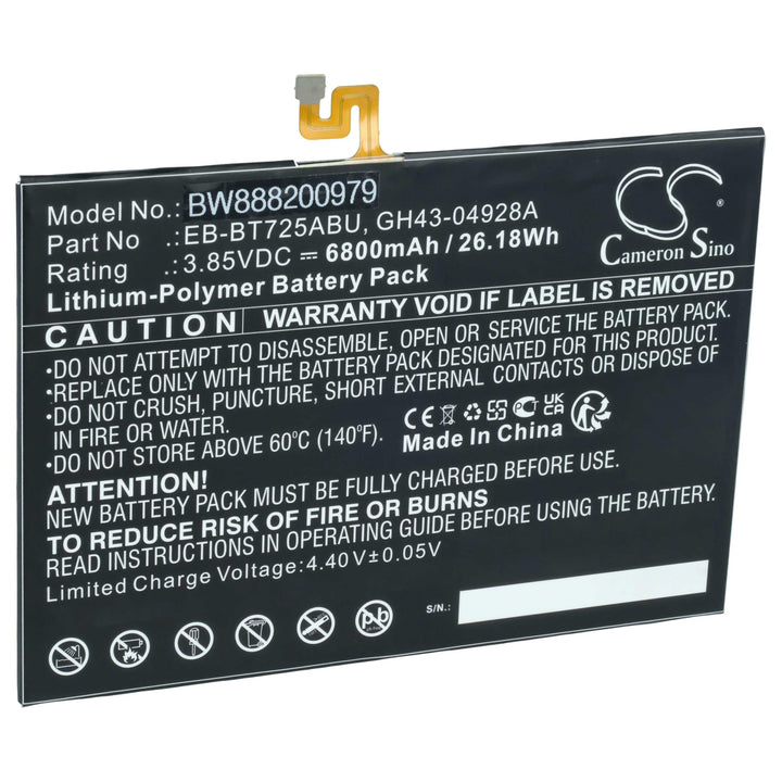 vhbw Akku kompatibel mit Samsung Tab S6 Lite Tablet Pad (6800 mAh, 3,85 V, Li-Polymer)