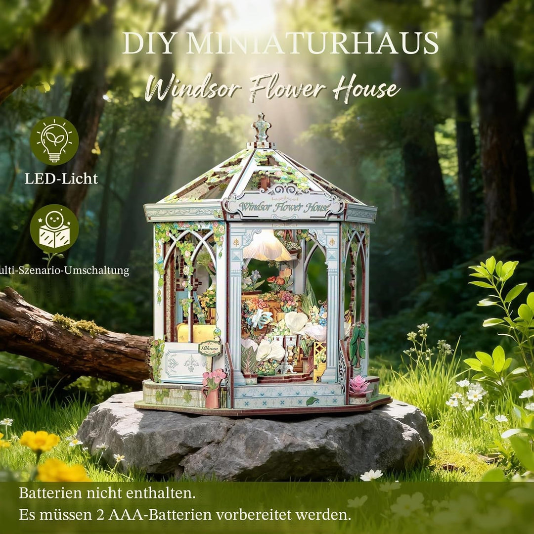 Cutefun DIY Miniaturhaus - Holz Puppenhaus für Erwachsene - Miniatur Puppenhaus Kit Bücherregal - Hä