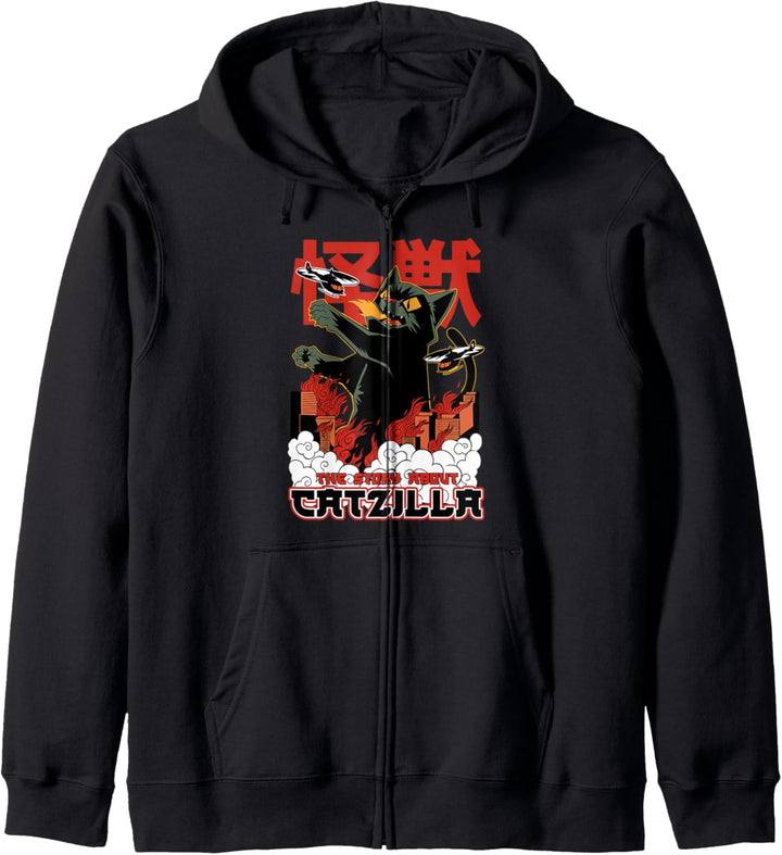 The Story About Catzilla I Japanische Katze Catzilla Kapuzenjacke