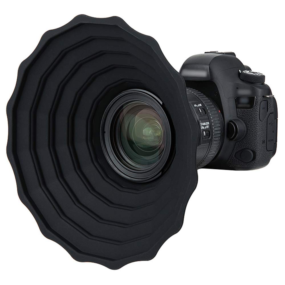 JJC Silikon Gegenlichtblende für Canon Nikon DSLR Kamera Objektiv Aussendurchmesser 53mm ~ 72mm, Gla
