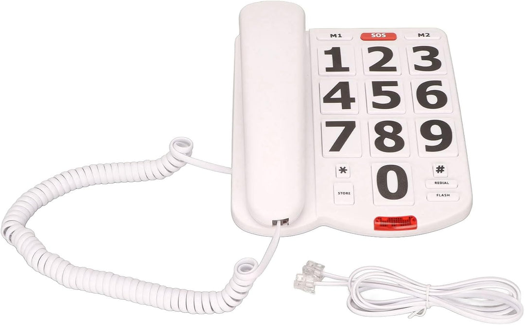 Dpofirs Schnurgebundenes Telefon mit Grossen Tasten für Hör und Sehbehinderte, Festnetztelefon für S