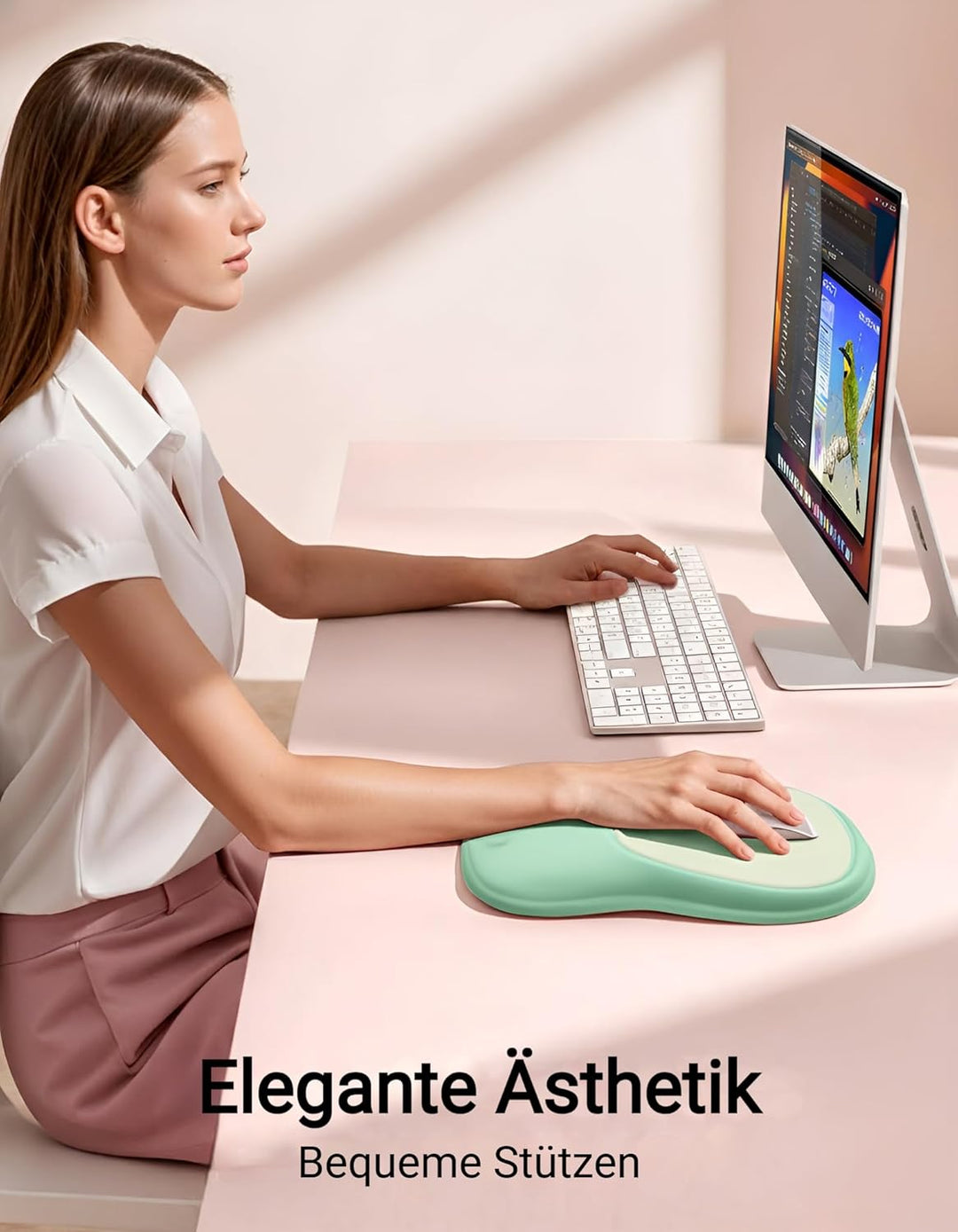 MEATANTY Mauspad mit Gelkissen, Ergonomisches Mousepad Handauflage [Schmerzlinderung] [Gesunde Haltu