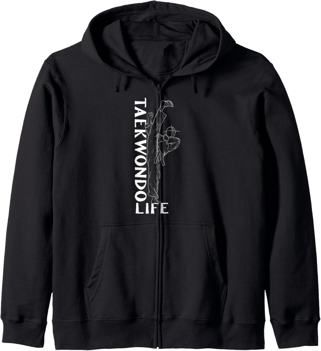 Dollyo Chagi Roundhouse Kick Zeichnung Taekwondo Life Kapuzenjacke