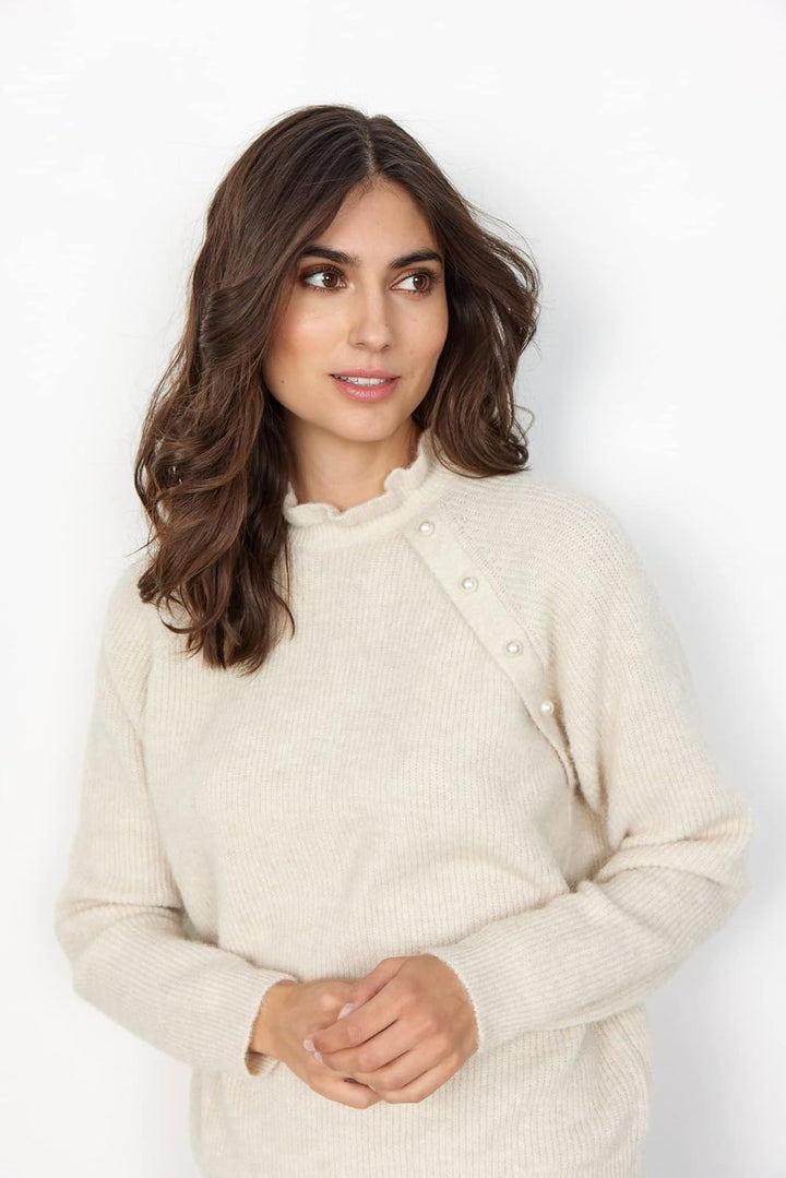 SOYACONCEPT Damen Pullover Sweater XL 91620 Cream Melange, XL 91620 Cream Melange