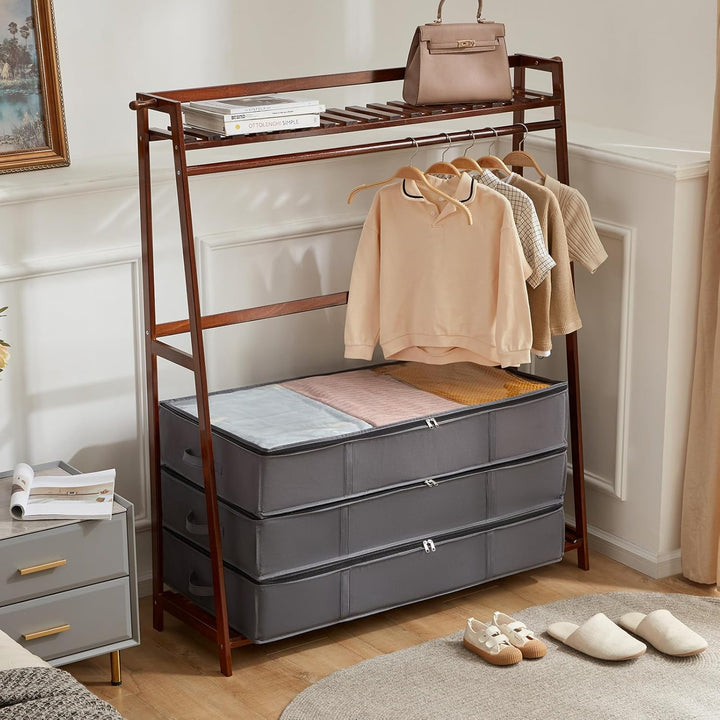 Lifewit Unterbett Aufbewahrungsbox Unterbettkommode,Faltbare Kleideraufbewahrungstasche mit Deckel f