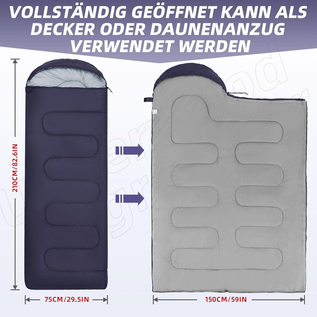 UnderwoodAggregator Schlafsäcke für Erwachsene und Kinder -Ultraleichter Schlafsack 3 Saison für kal