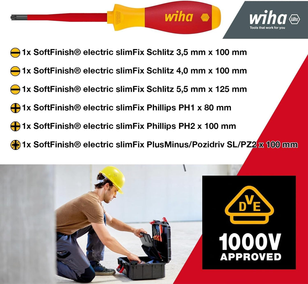 Wiha Lehrlingskoffer für Elektroinstallation 18-teilig VDE I Elektriker Werkzeugkoffer gefüllt I Wer