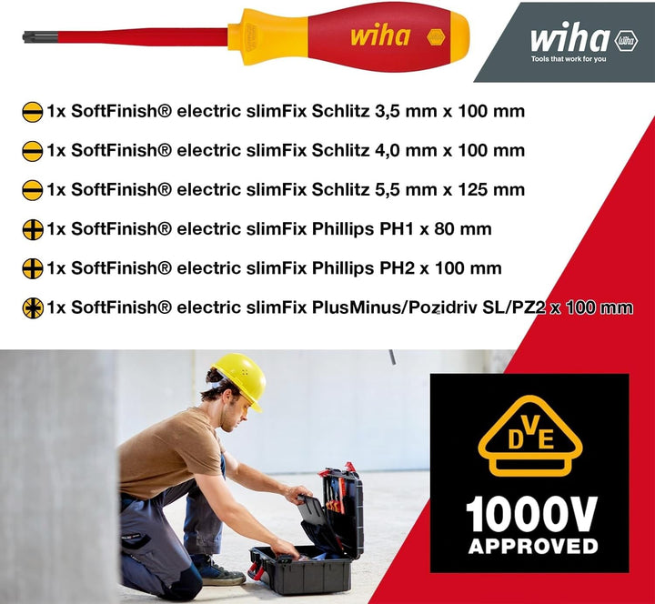 Wiha Lehrlingskoffer für Elektroinstallation 18-teilig VDE I Elektriker Werkzeugkoffer gefüllt I Wer