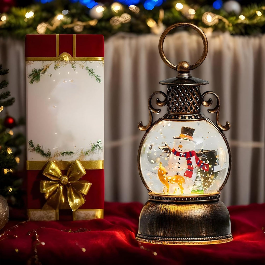 Weihnachts Schneekugel - 6-Stunden Timer mit Musik,Weihnachtliche Leuchtende Schneekugel Dekoration