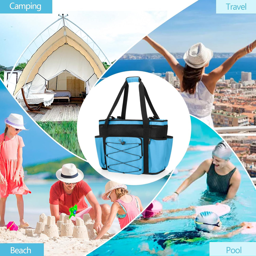 Fasrom Strandtasche XXL mit Reissverschluss unten, badetasche Gross | Mit Trennsystem mit 2 Schichte