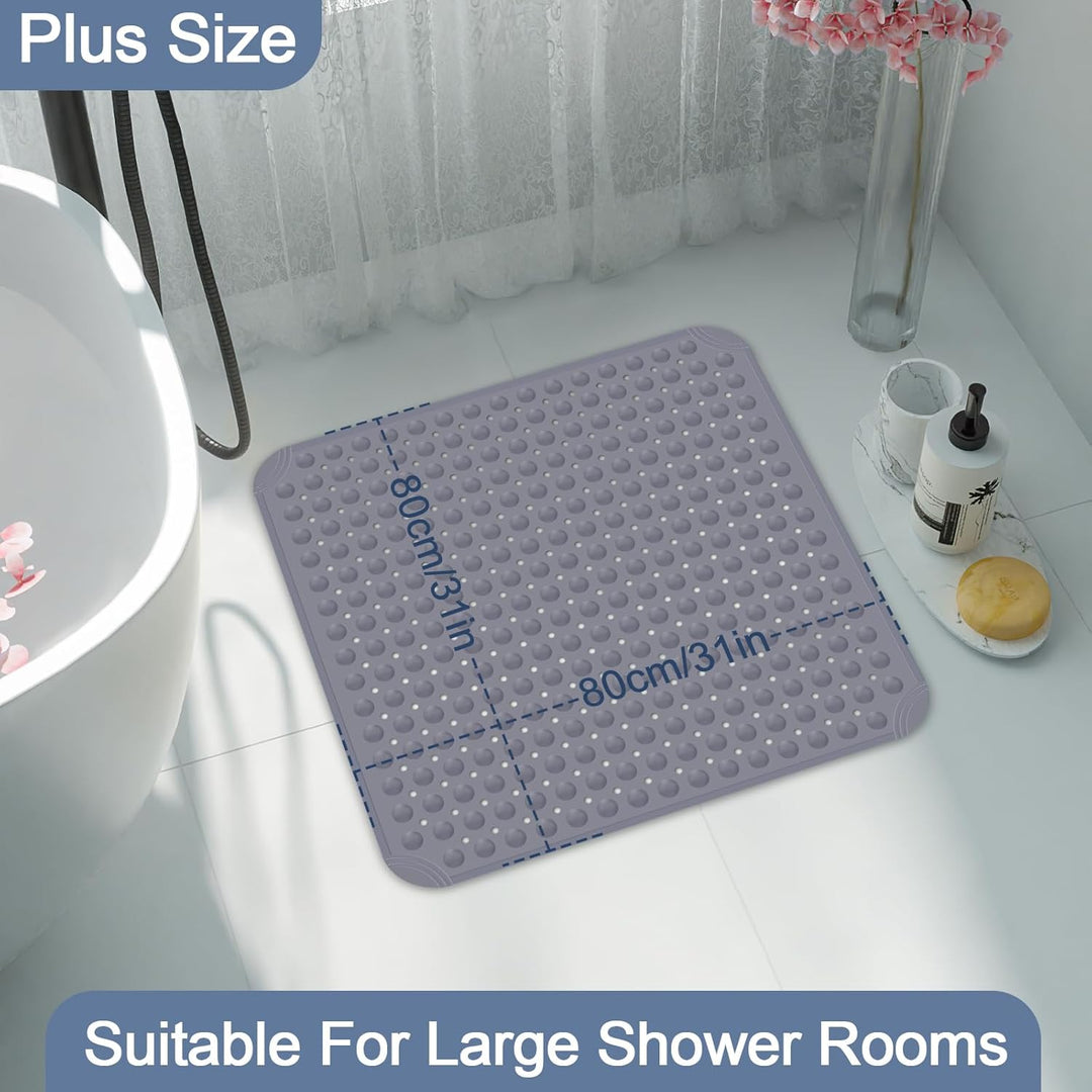 Duschmatte rutschfest 80x80cm, Antirutschmatte Dusche BPA-frei, Badematte rutschfest mit Saugnäpfen,