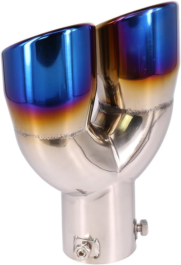 62mm Auspuff Endschalldämpfer Edelstahl Endschalldämpfer schalldämpfer Auto universal doppelt blau G