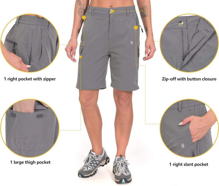 Little Donkey Andy Wanderhose Damen Zip Off Stretch Cabrio Softshellhose Schnell Trocknende mit Reis