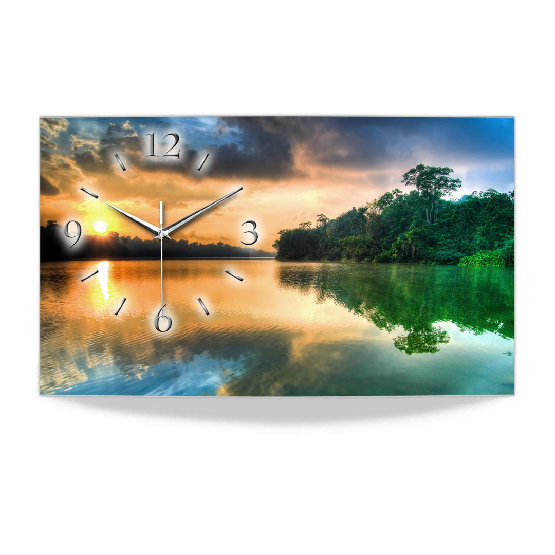Kreative Feder See Landschaft Natur Küchenuhr Designer leise Wanduhr Quarzuhr modernes Design OHNE T