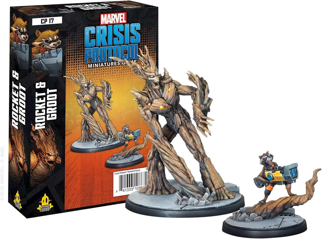 Atomic Mass Games , Marvel Crisis Protocol: Character Pack: Rocket and Groot, Miniatures Game, Ages