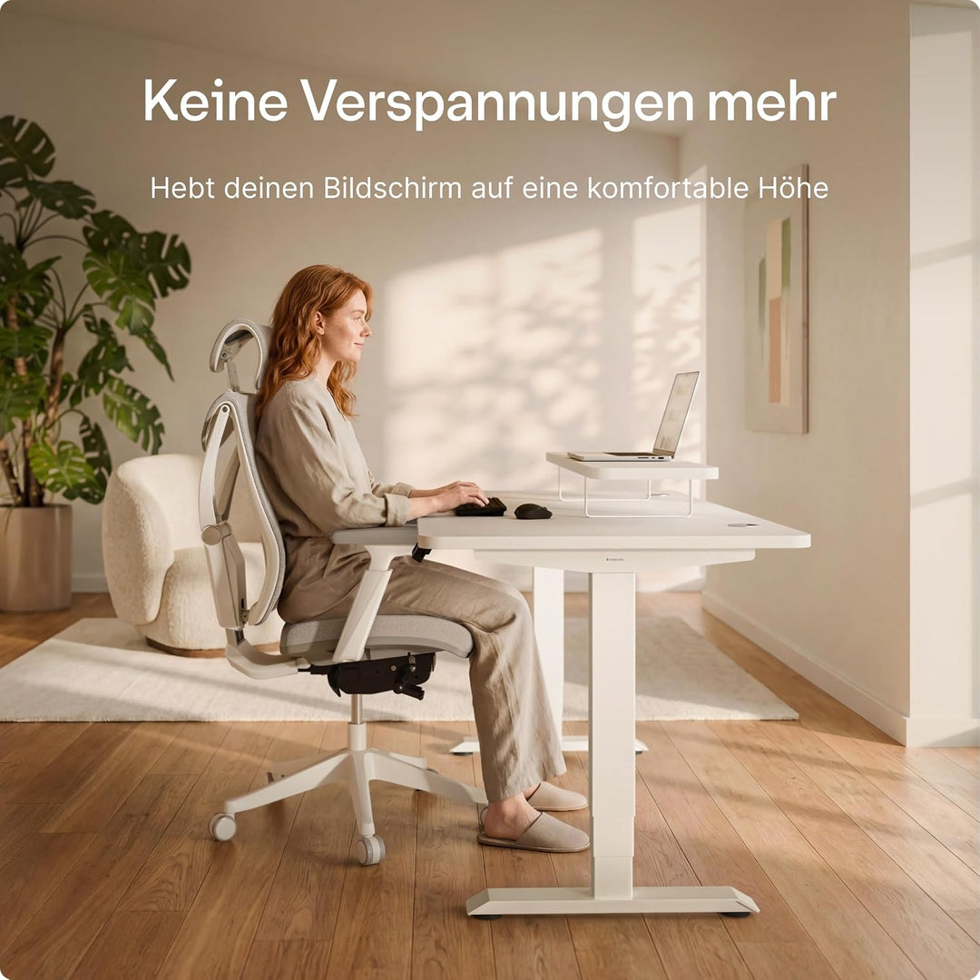 Desktronic Monitorstaender – Ergonomische Monitorerhoehung, 114 x 28 x 12,8 cm, 30 kg, 1-2 Monitore,