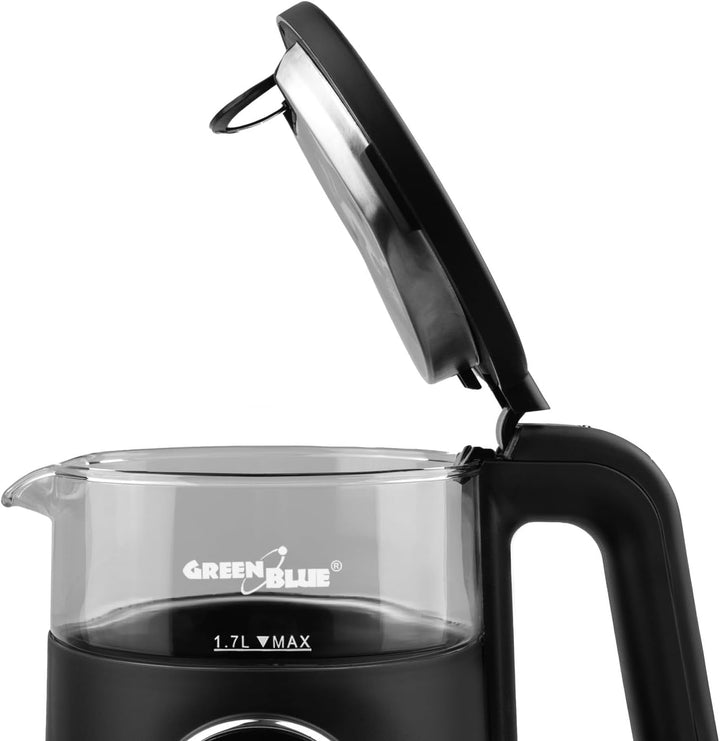 GreenBlue GB670 B Kabelloser Wasserkocher 1,7 l 2200 W | Temperaturregelung 40–100 °C in 5-°C-Schrit