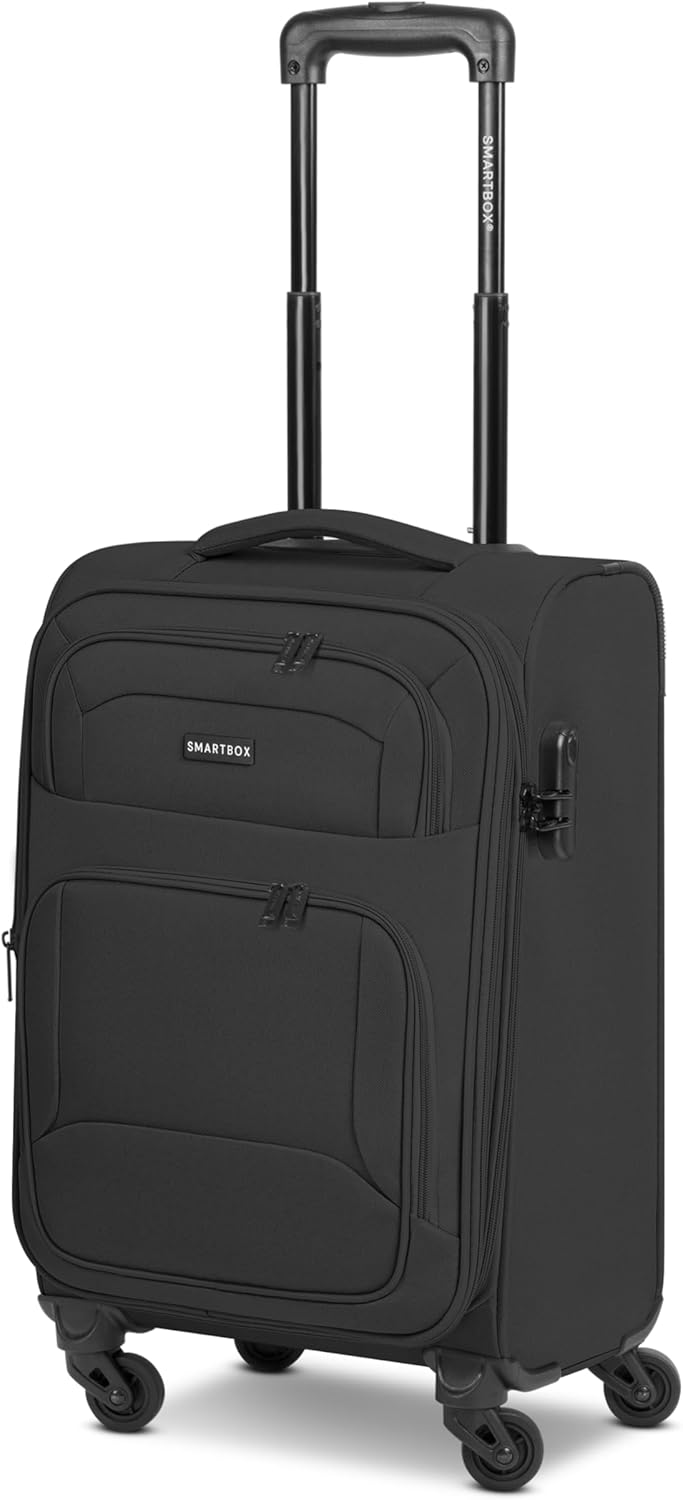 SMARTBOX Weichgepäck Kabinen-Koffer für Damen & Herren | Kleiner Cabin-Trolley 36 x 23 x 57 cm | 4 R