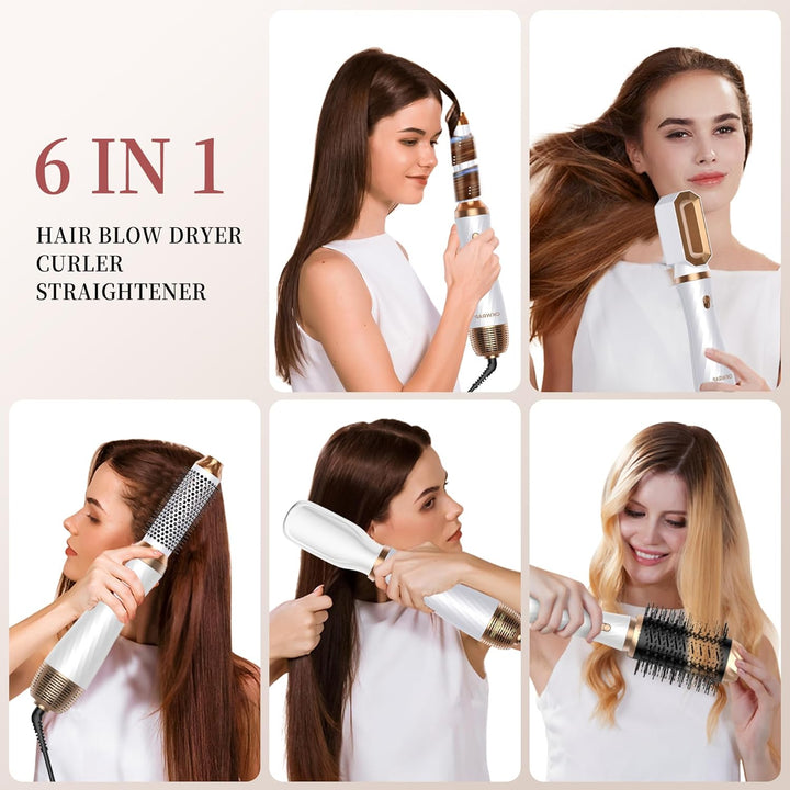 Airstyler, OKWRAP Hair Styler Set 6 In 1 Mit Rundbürstenföhn Haarstyler Warmluftbürste Thermal Brush