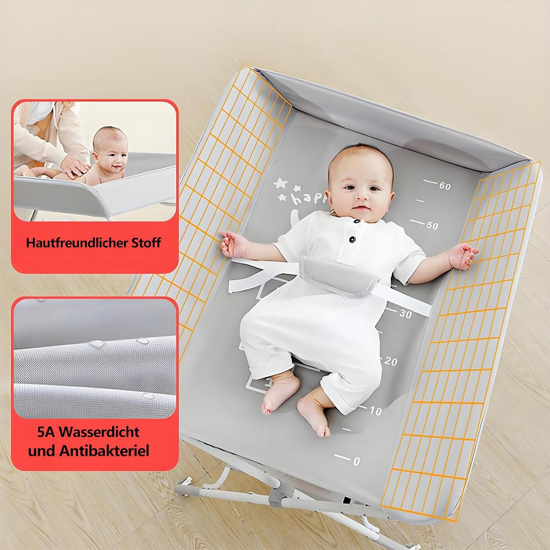 Baby Wickelkombi, Klappbare Wickelkommode, Mobil Wickeltisch für Neugeborene und Kleinkinder, Baby W