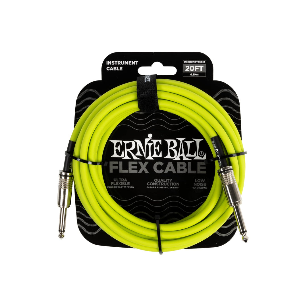 Ernie Ball Flex Gitarrenkabel gerade/gerade 6,1 m (20 ft) - Grün Green 6.1m, Green 6.1m