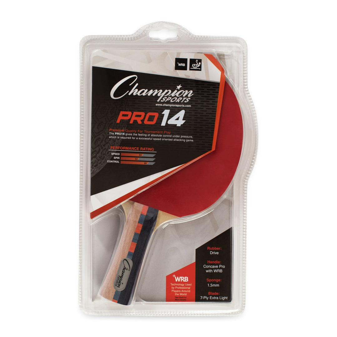 Champion Sports Pro Series Tischtennisschläger aus Gummi, Verschiedene Geschwindigkeitsstufen Spin S
