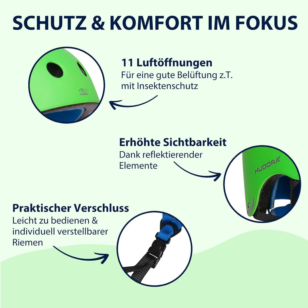 HUDORA 84103 - Skateboard-Helm, Scooter-Helm anthrazit, Gr. 51-55, Skate Helm, Fahrrad-Helm 56-60 Gr