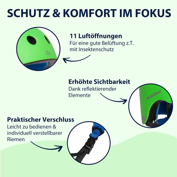 HUDORA 84103 - Skateboard-Helm, Scooter-Helm anthrazit, Gr. 51-55, Skate Helm, Fahrrad-Helm 56-60 Gr