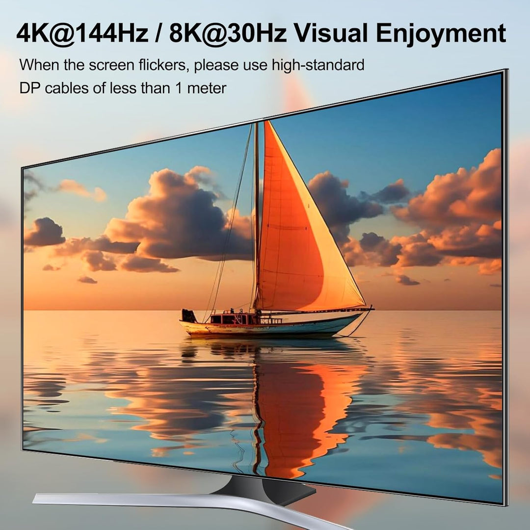 USB 3.0 KVM Switch 3 PC 2 Monitore Displayport 4K@144Hz, KVM Switch Dual Monitor Displayport 1.4 für