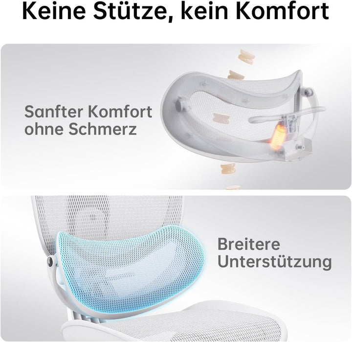SIHOO Doro C300 V2 Ergonomischer Bürostuhl mit Fussstütze, Netz-Schreibtischstuhl mit 8D-Armlehnen,