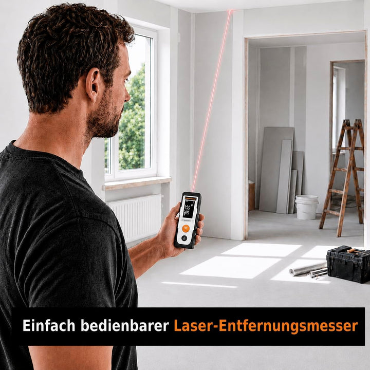 Laser-Entfernungsmesser, DistanceCheck 25, mit Flächen- &amp; Volumenberechnung | Dauermessfunktion, Min
