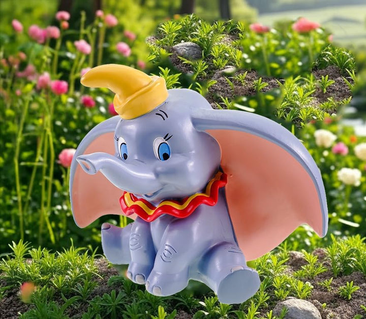 Gartenfigur Dumbo - Disney's bezaubernder Elefant für dein Zuhause aus Polyresin - Mehrfarbige Deko-