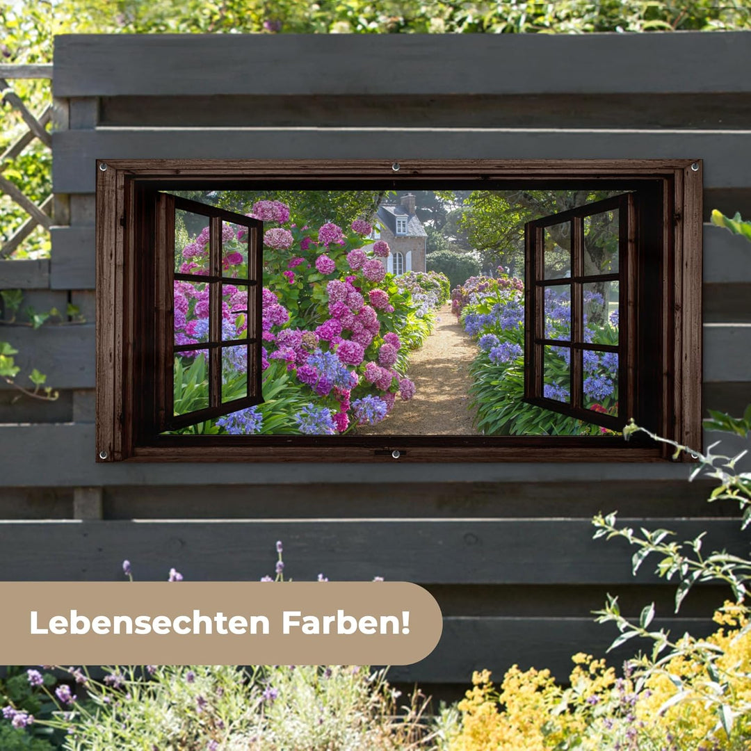 MuchoWow© Gartenposter Gross 160x80 cm XXL Outdoor Bilder Gartendeko für draussen Wetterfest Garten