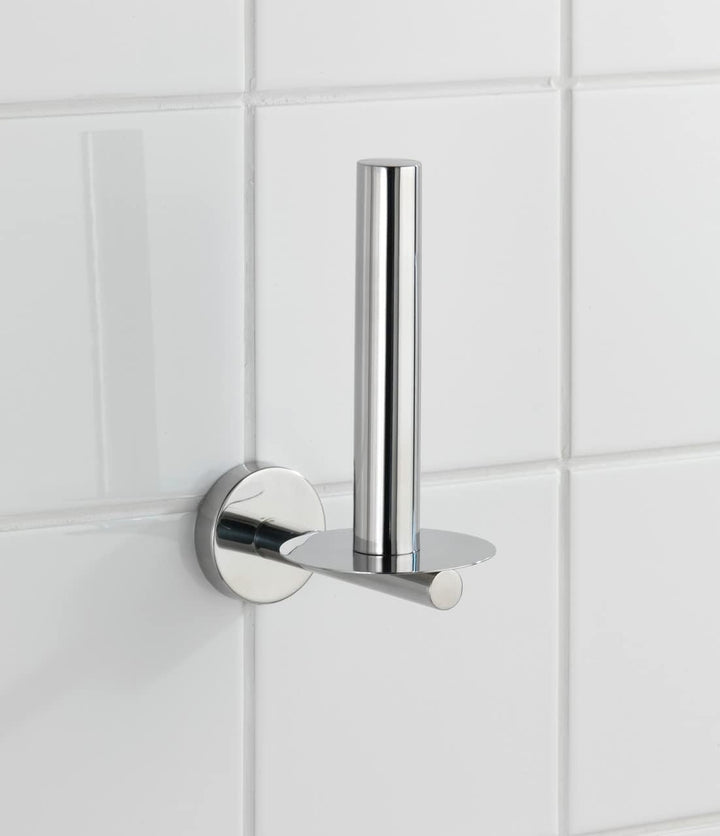 WENKO Ersatzrollenhalter Mod. Bosio Shine, Wandhalter für Toilettenpapier aus Edelstahl, glänzende O