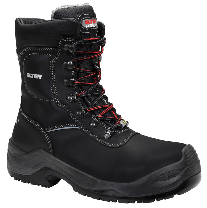 ELTEN Sicherheitsschuhe JOSCHI ESD S3 CI, Damen und Herren, Winterstiefel, warm, Schwarz, Aluminiumk