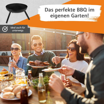 NATIV Lemodo Feuerschale mit Grillrost - Dreibein-Schwenkgrill - Dreifuss-Grill mit Kurbel zur Höhen