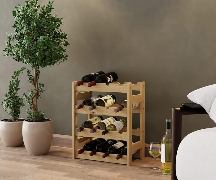 Lenmar Serie RW Weinregal aus Holz für Flaschen, Anthrazit, Braun, Natur, RW-1, 3-11 liegen, für 12-