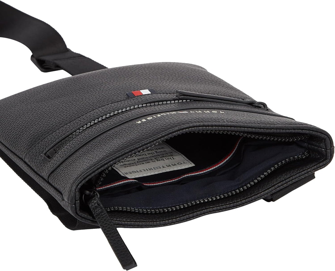 Tommy Hilfiger Herren Umhängetasche Essential PU Crossover Klein, Schwarz (Black), Einheitsgrösse